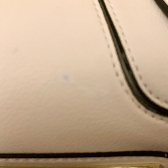 Steve Madden Cream Satchel Bag Handbag Tassel Accent Black Gold Details - Picture 9 of 15